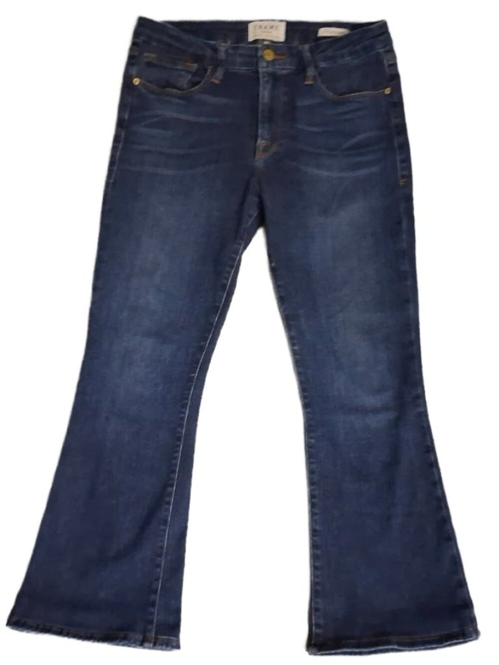Frame Denim Le Crop Mini Boot Remsen Blue Woman's Size 28